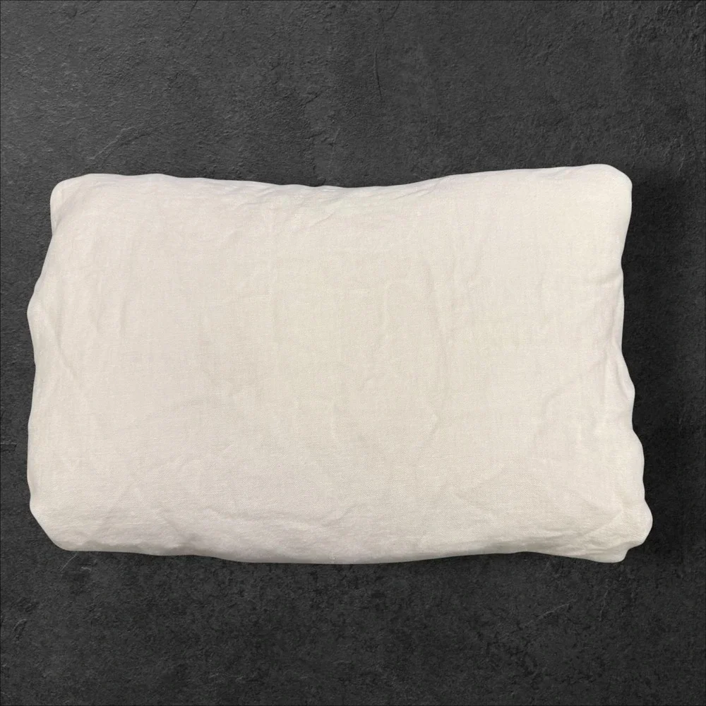 Quince 100% European Linen Fitted Sheet Twin Ivory Off-White Solid